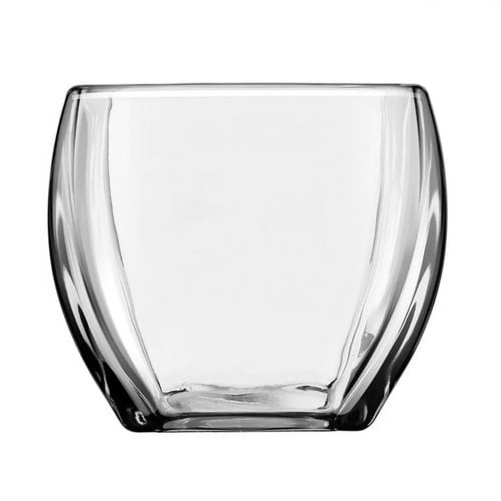 New Libbey Clear Glass Tapered Curved Votive Square Vase Decoration